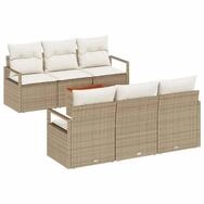 vidaXL Gartenlounge-Set Gartensofa-set 7 stk. Beige Poly-Rattan, (7-tlg)