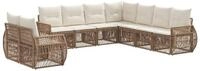 vidaXL Gartenlounge-Set Gartensofa-set 9 stk. Beige und Cremewei&szlig; Poly-Rattan,