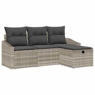 vidaXL Gartenlounge-Set Sofa Set 4 stk. Hellgrau Poly-Rattan, (4-tlg)