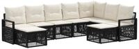 vidaXL Gartenlounge-Set Gartensofa-set 9 stk. Schwarz Poly-Rattan, (9-tlg)