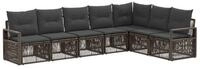 vidaXL Gartenlounge-Set Gartensofa-set 7 stk. Grau Poly-Rattan, (7-tlg)