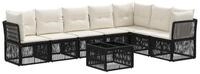 vidaXL Gartenlounge-Set Gartensofa-set 8 stk. Schwarz Poly-Rattan, (8-tlg)