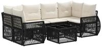 vidaXL Gartensofa Gartensofa-set 7 stk. Schwarz Poly-Rattan, 7 Teile