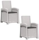 vidaXL Gartenstuhl Liegesessel Garten Rattan-Optik 2 stk. Wei&szlig; und Anthrazit...
