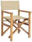 vidaXL Gartenstuhl Regiestuhl Braun und Beige Massives holz (1 St)