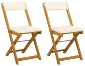 vidaXL Gartenstuhl Au&szlig;en Bistro-St&uuml;hle 2 stk. Cremewei&szlig; (2 St)
