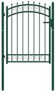 vidaXL Gartentor 103 x 1095 cm Zauntor mit Spitzen Stahl 100x125 cm Gr&uuml;n...