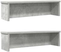 vidaXL Geschirrst&auml;nder 50 x 15 x 16 cm K&uuml;chenregale Stapelbar 2 Stk Betongrau