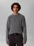 Calvin Klein Jeans Strickpullover Rippstrick, Regular Fit, Logo-Stickerei