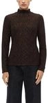 Langarmshirt S.OLIVER BLACK LABEL, Damen, Gr. 42, braun (chocolate), Web,
