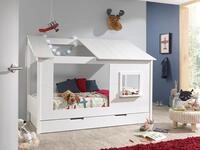 Vipack Kinderbett Hausbett, aus MDF und Massivholz wei&szlig; lackiert, inkl. Fenster