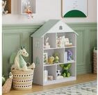 en.casa Kinderregal, &raquo;Vipsali&laquo; in Hausform 107 x 83 x 30 cm Wei&szlig;/Mintgr&uuml;n