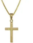 trendor Kreuzkette 75274, Kreuz-Anh&auml;nger Gold 333 8 Kt. + Goldplattierte Silber