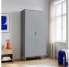 en.casa Kleiderschrank &raquo;Esteli&laquo; 170 x 80 x 45 cm mit 2 T&uuml;ren Stahl Grau