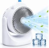 Lifetime Standventilator Mini Tischventilator mit K&uuml;hlelement - Verstellbar