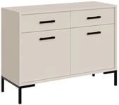 Beautysofa Kommode SELENA mit 2 T&uuml;ren und 2 Schubladen (Metallf&uuml;&szlig;e,...