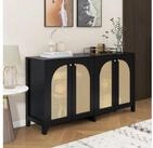 STILVORA Sideboard mit Rattant&uuml;r,Aufwahrungsschrank Beistellschrank mit...