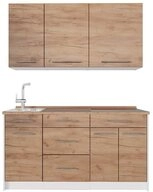 Vicco K&uuml;chenzeile Fame-Line, Goldkraft Eiche, 150 cm, AP Eiche