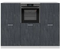 Vicco K&uuml;chenzeile R-Line, Schwarz Beton/Wei&szlig;, 180 cm ohne Arbeitsplatte