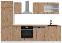Vicco K&uuml;chenzeile R-Line, Artisan Eiche/Wei&szlig;, 300 cm, AP Eiche