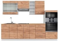 Vicco K&uuml;chenzeile Fame-Line, Goldkraft Eiche/Wei&szlig;, 280 cm, AP Eiche