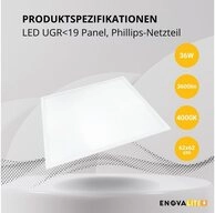 ENOVALITE LED Rasterleuchte ENOVALITE LED Panel 36 W 4000 K neutralwei&szlig;, LED...