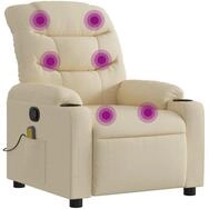 vidaXL Sessel Massagesessel Creme Stoff (1-St)