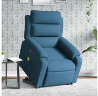 vidaXL Massagesessel, Massagesessel mit Aufstehhilfe Blau Samt