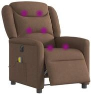 vidaXL Sessel Massagesessel Elektrisch Braun Stoff (1-St)