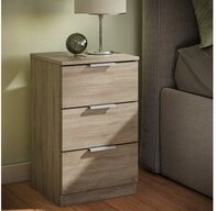 Vicco Nachtschrank Fino, Sonoma, 37.6 x 61.8 cm mit 3 Schubladen (1-St)
