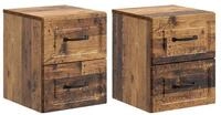 vidaXL Nachttisch 34,5 x 33 x 40 cm Nachttisch h&auml;ngend 2er Set Nachtschrank...