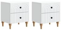 vidaXL Nachttisch 43 x 34,5 x 48 cm Nachttisch 2er Set Nachtschrank Wei&szlig;...