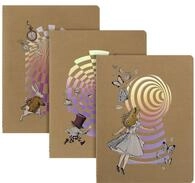 MOLESKINE Buchkalender Moleskine Alice im Wunderland Cahier XL (3er-Set),...