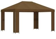 vidaXL Pavillon 4 x 3 m Pavillon 4x3 m Taupe Polyester und Stahl 190