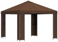 vidaXL Partyzelt Pavillon 3 x 3 m Braun Polyester und Stahl 190 gsm