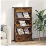 vidaXL Zeitungsst&auml;nder, Magazinregal Ger&auml;ucherte Eiche 70 x 41 x 126 cm