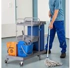 HOMCOM Putzeimer Reinigungswagen mit 3 Ebenen, 2x18L Eimer, Abfallsack,...