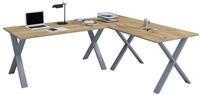 VCM Schreibtisch B&uuml;rotisch Eckschreibtisch Lona H. 76 x B. 190 x T., VCM Holz