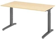 b&uuml;m&ouml; Schreibtisch XB-Serie, Rechteck: 140 x 80 cm - Dekor: Ahorn - Gestell:...