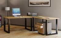 VCM Schreibtisch B&uuml;rotisch Eckschreibtisch Lona H. 76 x B. 220 x T., VCM Holz
