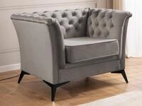 S-Style M&ouml;bel Chesterfield-Sessel Whitby aus Samt mit goldenen, silbernen oder