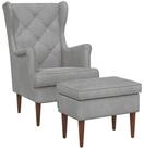 vidaXL Gartenlounge-Set Sessel mit Fu&szlig;hocker 2 stk. Hellgrau Samt, (2-tlg)