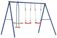 vidaXL Spielturm Schaukelset f&uuml;r den Au&szlig;enbereich mit 4 Sitzen Mehrfarbig