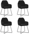vidaXL Esszimmerstuhl Esszimmerst&uuml;hle 4 stk. Samt Schwarz 55 x 50 x 84 cm (4...