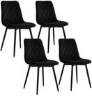 relaxdays Esszimmerstuhl Samt Esszimmerstuhl Set, schwarz, 4er-Pack