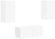 vidaXL TV-Schrank TV-Schrankset Wandmontiert 2 pcs Hochglanz Wei&szlig; Holzwerkstoff