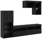 vidaXL TV-Wand TV-Wandger&auml;te 6 stk. Schwarz Eichen-Optik Holzwerkstoff, (6-St)
