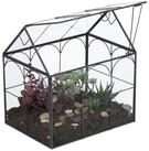 relaxdays Dekovase Pflanzenterrarium Glas Hausform (1 St), schwarz