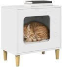 vidaXL Tierkorb 51 x 30 x 52 cm Katzenhaus Gl&auml;nzend Wei&szlig; 51x30x52 cm...