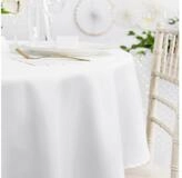 partydeco Tischdecke, Tischdecke rund D. 280cm Polyester Stoff Wei&szlig; matt